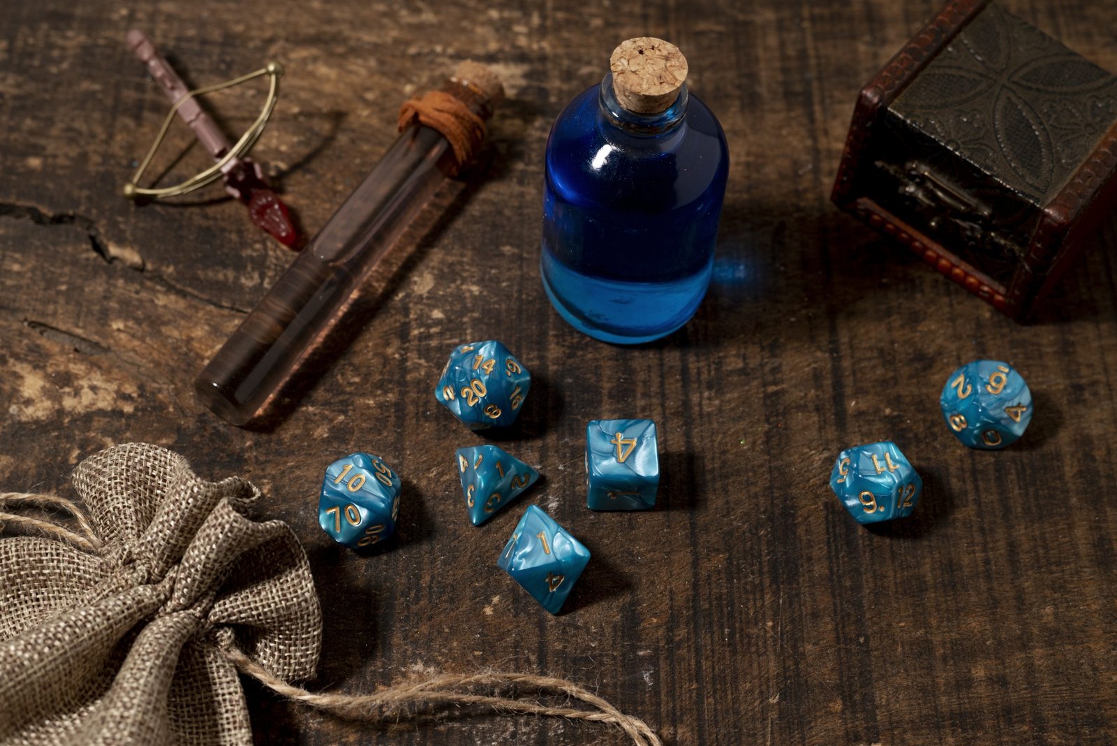 top-view-beautiful-rpg-still-life-items